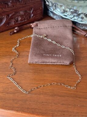 Tiny Tags Luna Choker Gold Vermeil Paperclip link Necklace Basic Layering